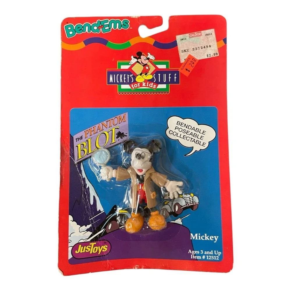 JusToys Mickey's Stuff for Kids Bend-Ems The Phantom Blot Mickey Figure